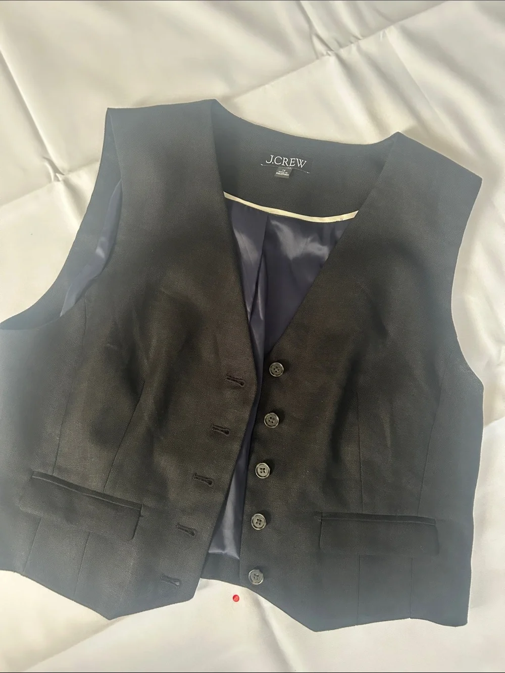 J.Crew Classic Black Linen Vest